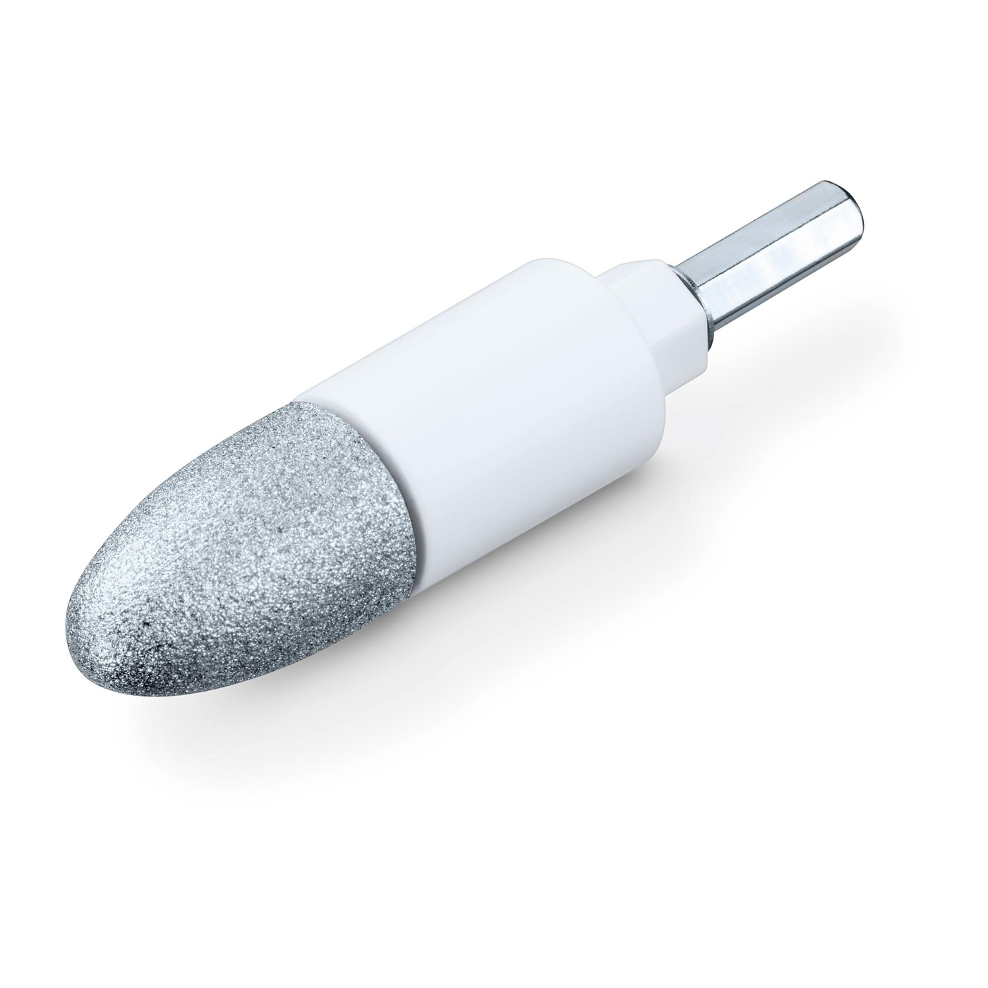 Fresa per unghie, albero bianco, testa di smerigliatura argentata, strumento per manicure e pedicure