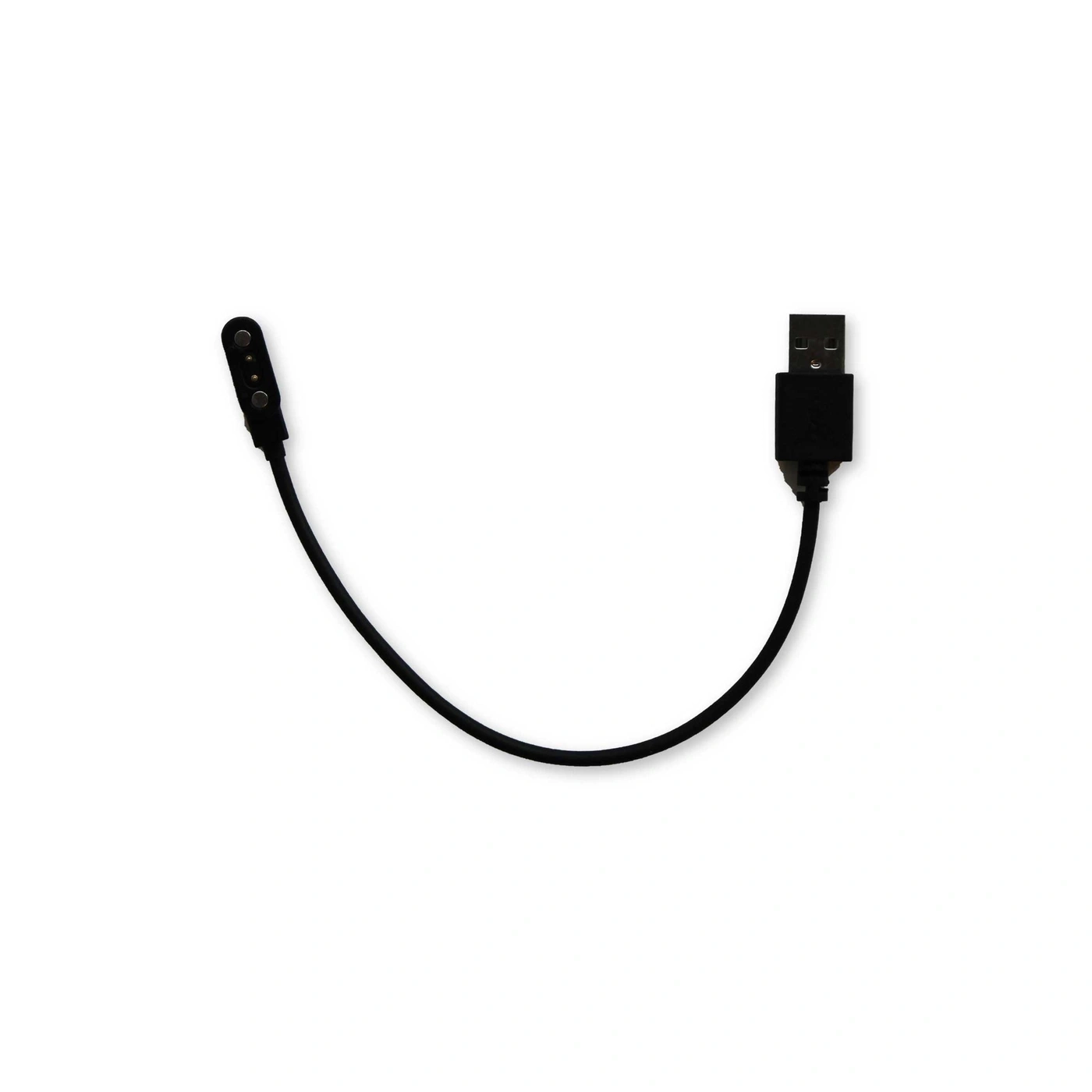 Un câble de chargement USB noir pour un appareil portable.