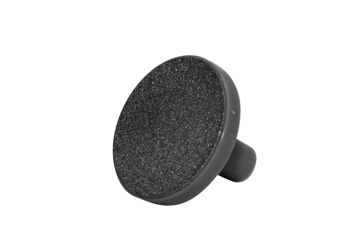 Objet rond gris avec poignée isolé sur fond blanc