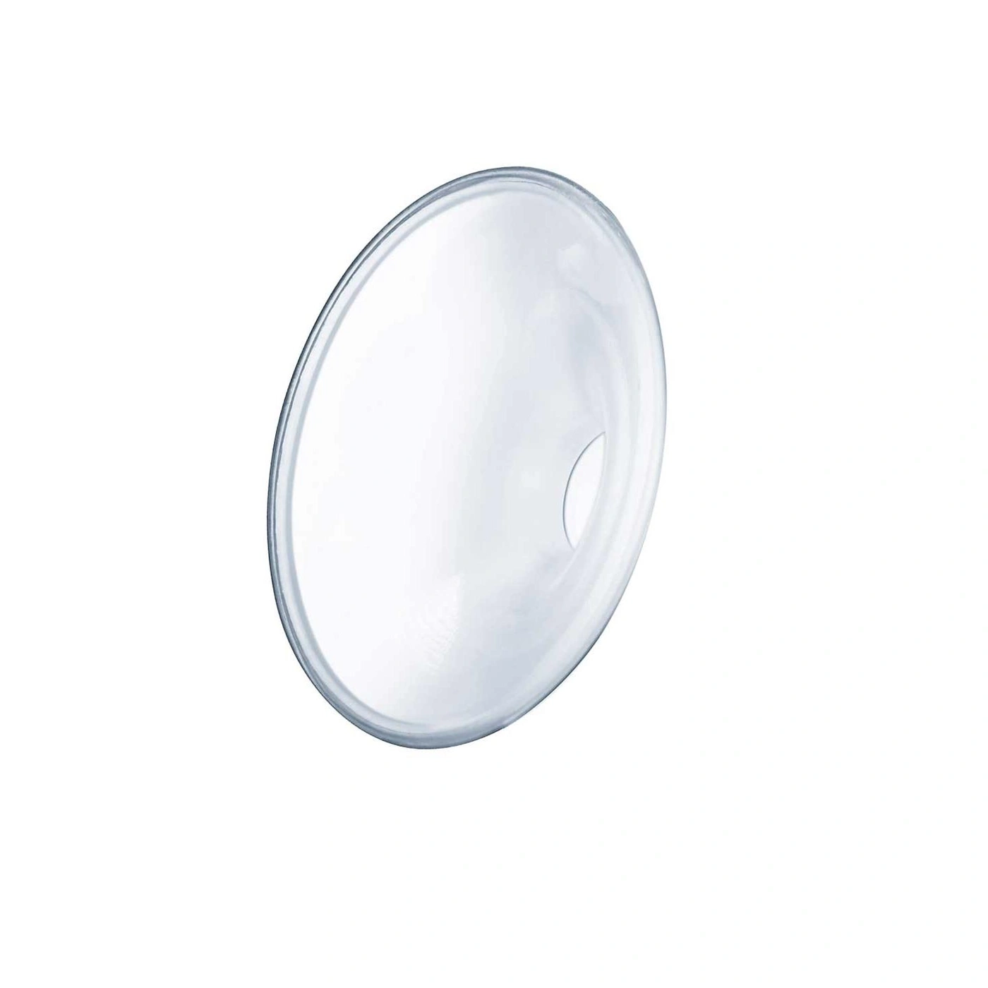 A transparent, round funnel with a small hole.