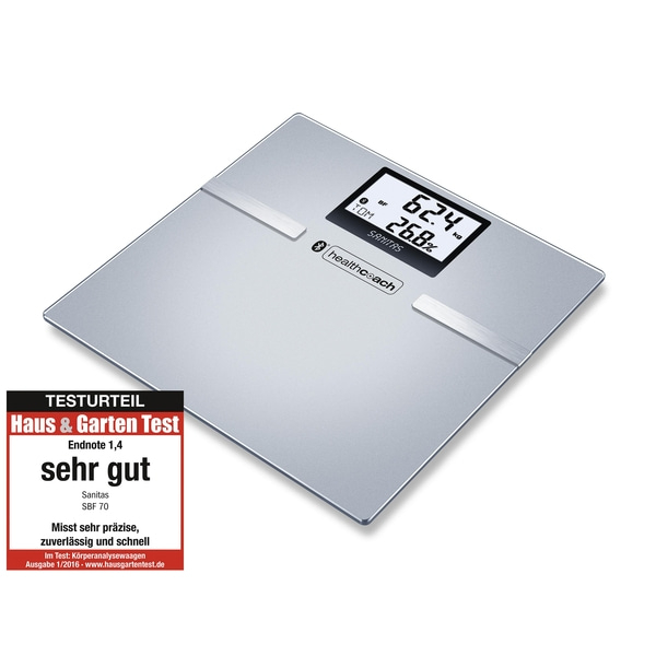 SBF 70 Bluetooth® - Pèse-personne impédancemètre en verre Avec une application pour le suivi de vos valeurs de mesures