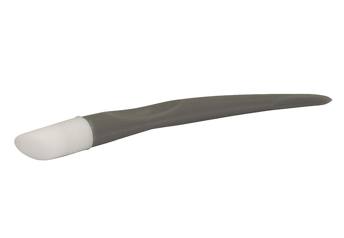 Gray spatula with white end isolated on white background