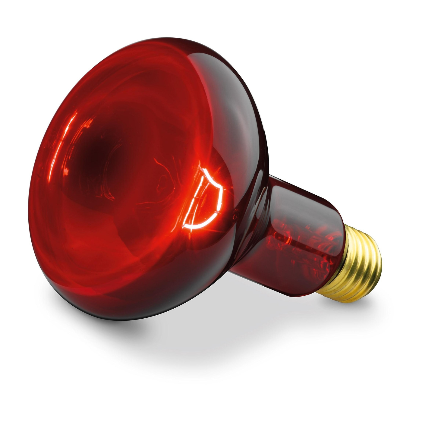 Red infrared lamp, light bulb, heat lamp, lighting, red, filament, isolated, white background
